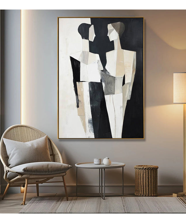 Kubistisches Paar Abstrakt – Wandgemälde