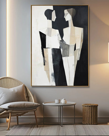 Kubistisches Paar Abstrakt – Wandgemälde