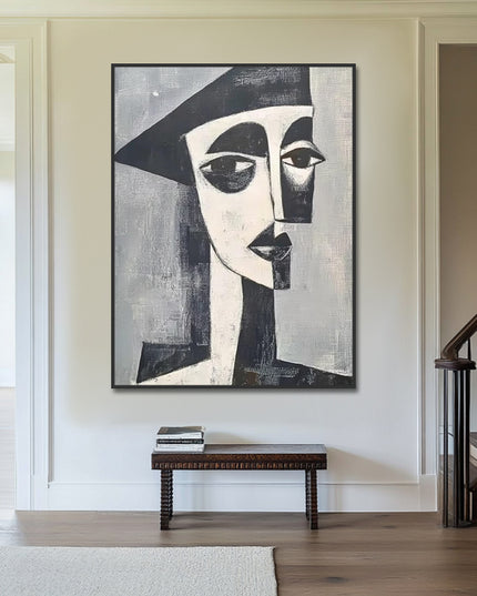 Abstrakte Frau mit Hut – Portrait Gemälde