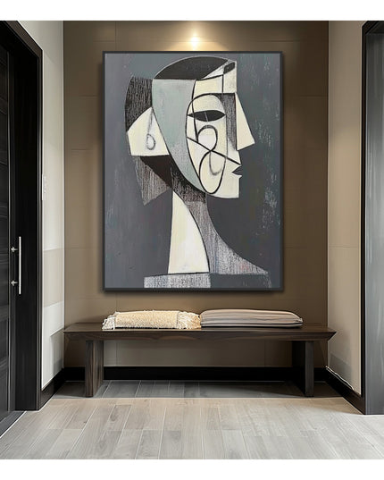 Abstrakte Frau mit Hut – Portrait Gemälde