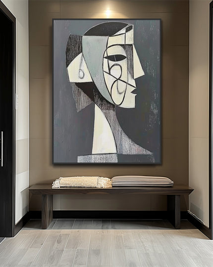 Abstrakte Frau mit Hut – Portrait Gemälde