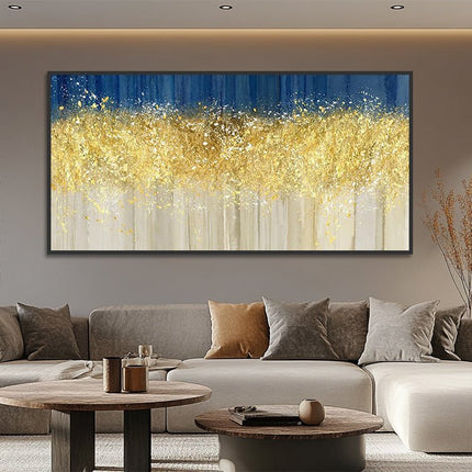 Gold Blau Panorama – Wandgemälde