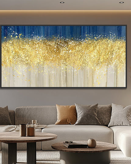 Gold Blau Panorama – Wandgemälde