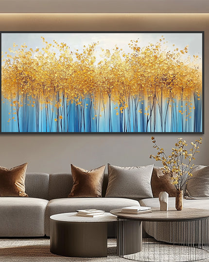 Gold Blau Panorama – Wandgemälde