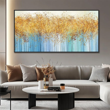 Gold Blau Panorama – Wandgemälde