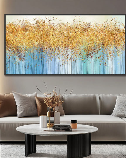 Gold Blau Panorama – Wandgemälde