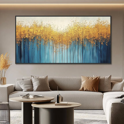 Gold Blau Panorama – Wandgemälde