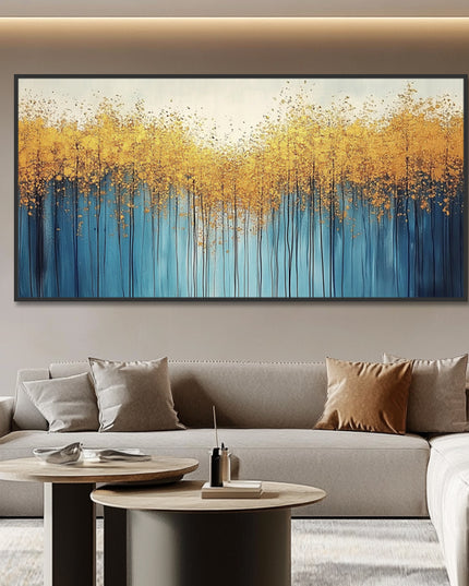 Gold Blau Panorama – Wandgemälde