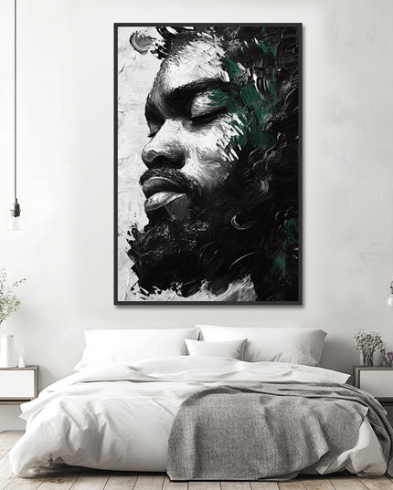 Männer Portrait Schwarz-Weiss – Gemälde