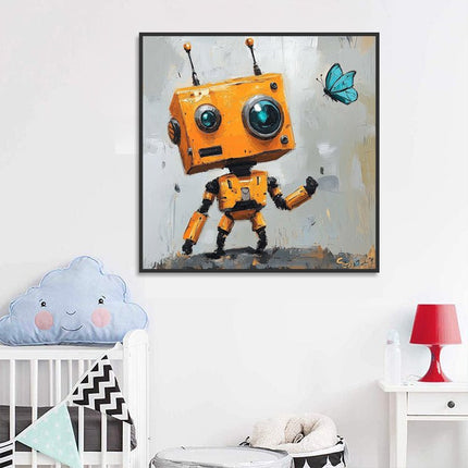 Niedlicher Roboter Kinderzimmer – Wandkunst