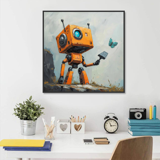 Niedlicher Roboter Kinderzimmer – Wandkunst