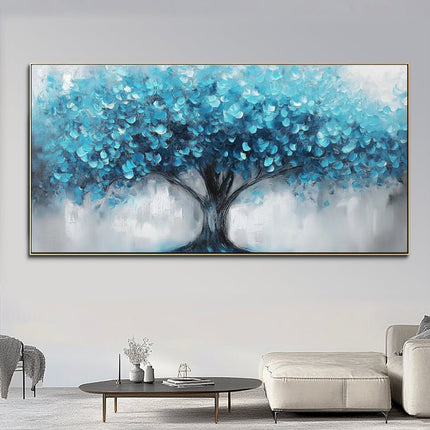 Blauer Baum Panorama – Wandgemälde