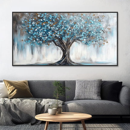Blauer Baum Panorama – Wandgemälde