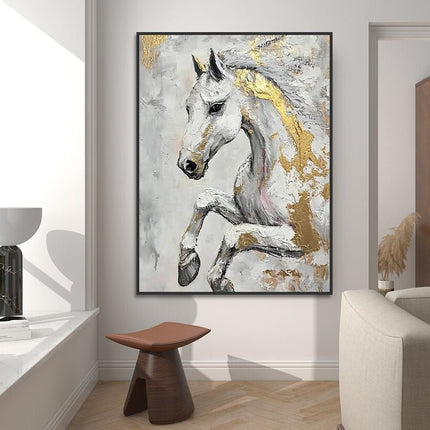Weisses Pferd Gold – Wandgemälde