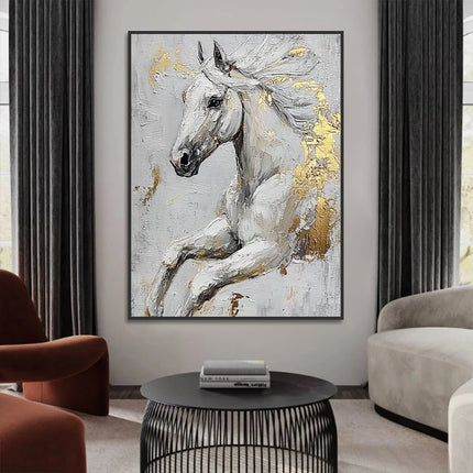 Weisses Pferd Gold – Wandgemälde