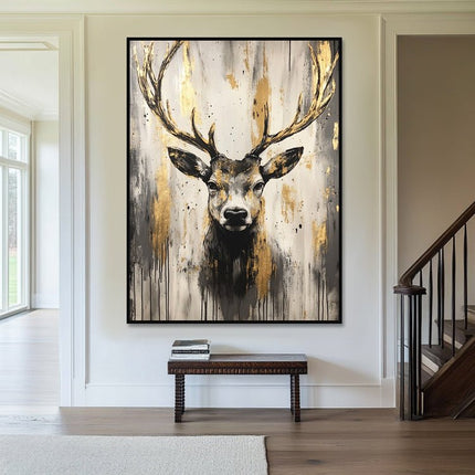 Stag Gold Portrait – Wall Mural