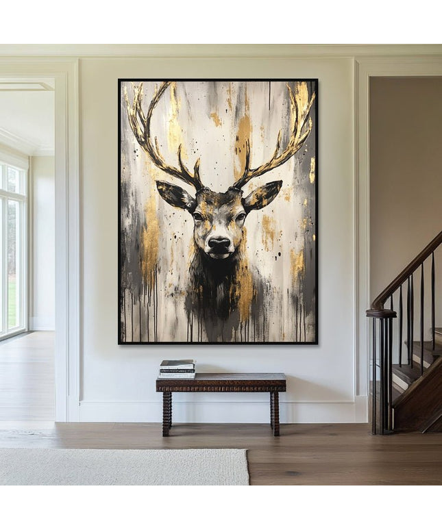 Stag Gold Portrait – Wall Mural