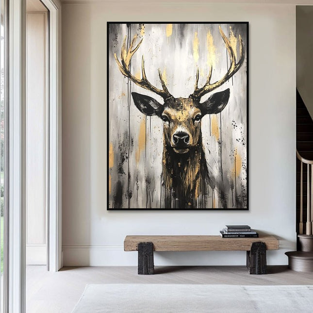 Stag Gold Portrait – Wall Mural