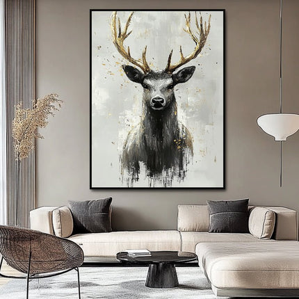 Stag Gold Portrait – Wall Mural