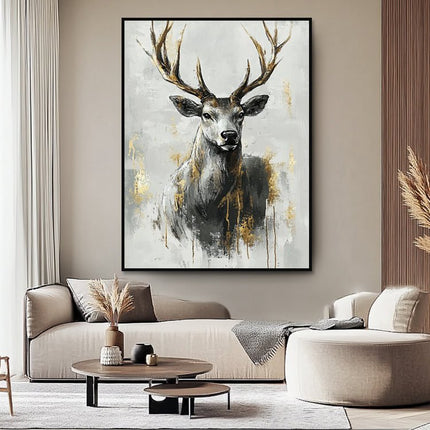 Stag Gold Portrait – Wall Mural