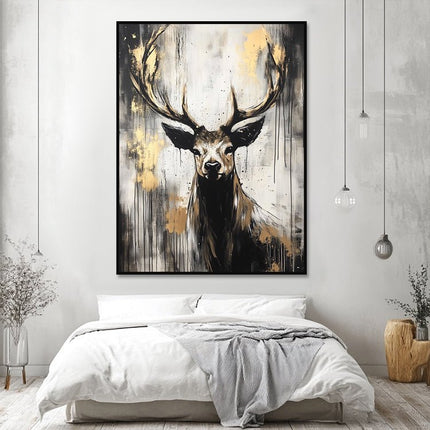 Stag Gold Portrait – Wall Mural