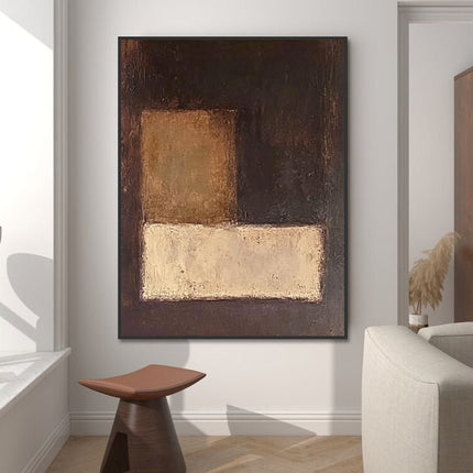 Dunkel Braun Beige Abstrakt – Wandgemälde