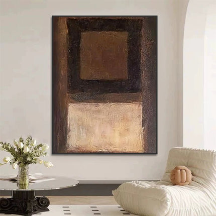 Dunkel Braun Beige Abstrakt – Wandgemälde