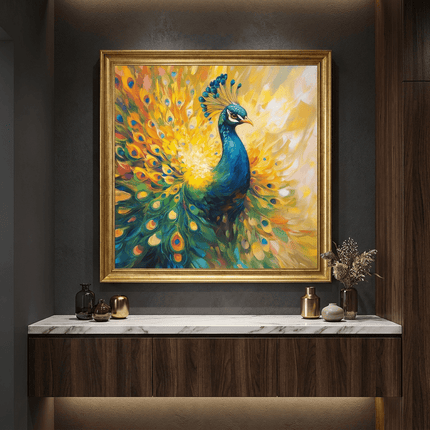 Pfau Farbenfroh – Wandgemälde