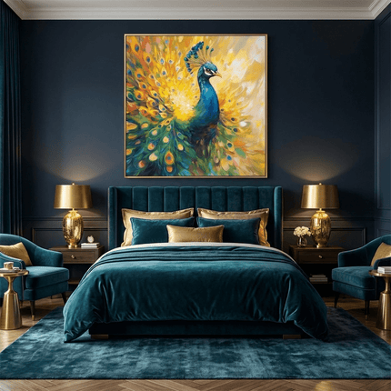 Pfau Farbenfroh – Wandgemälde