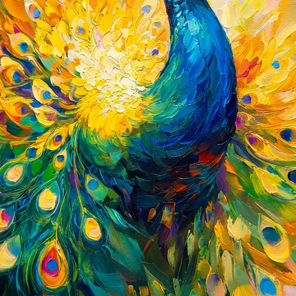 Pfau Farbenfroh – Wandgemälde