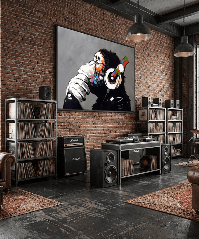 Gorilla with Headphones - Pop Art Mural