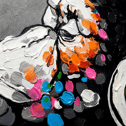 Gorilla mit Kopfhörer – Pop Art Wandgemälde