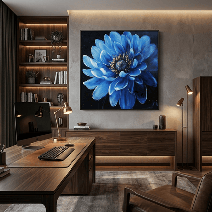 Blaue Blume Dunkel – Wandgemälde