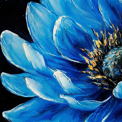 Blaue Blume Dunkel – Wandgemälde
