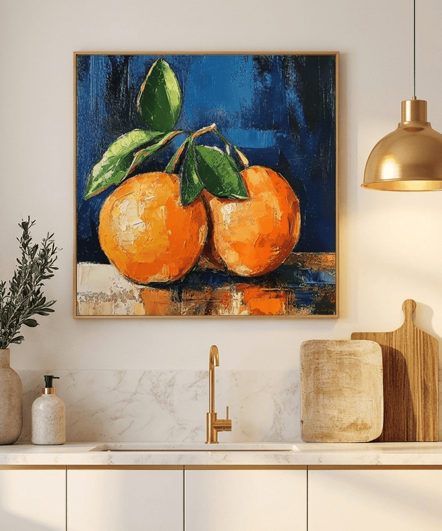 Orangen Stillleben – Wandgemälde