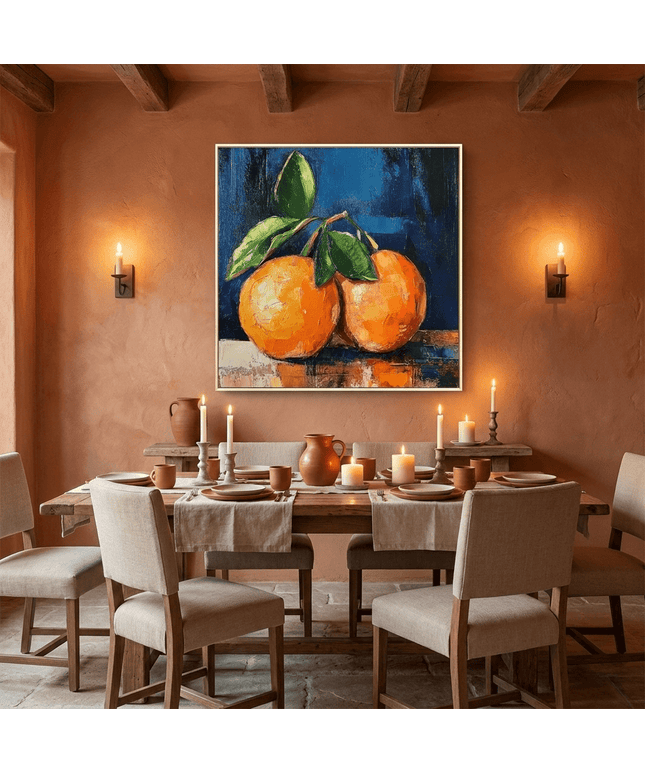 Orangen Stillleben – Wandgemälde