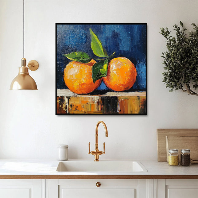 Orangen Stillleben – Wandgemälde