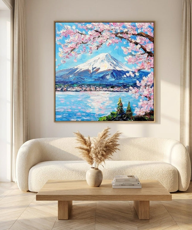 Kirschblüten und Fuji – Wandgemälde