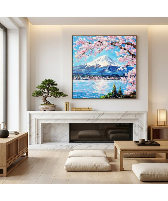 Kirschblüten und Fuji – Wandgemälde