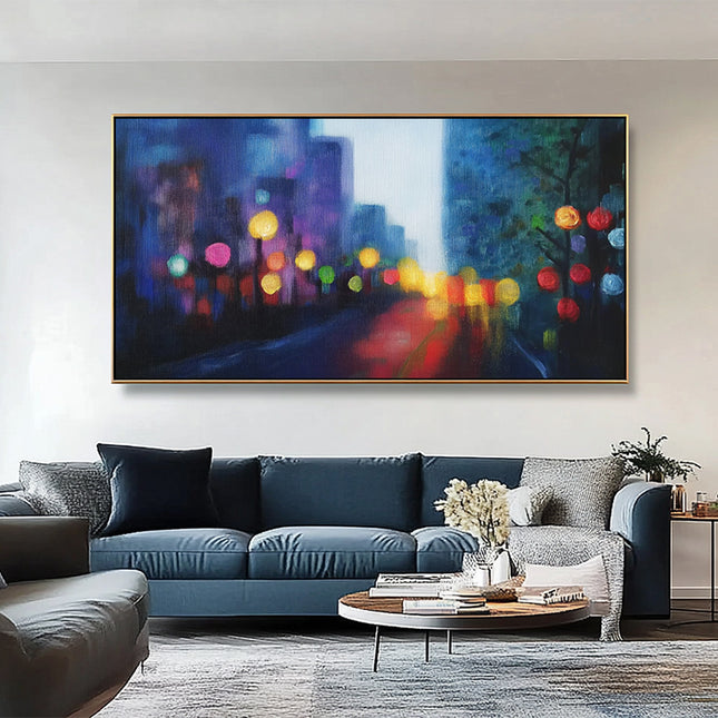 Stadt Nacht Lichter – Wandgemälde