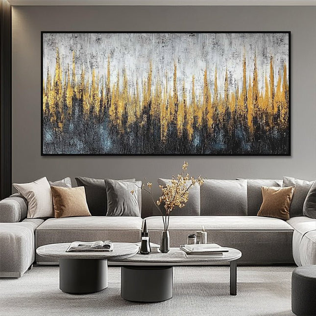 Gold Grey Forest Horizontal – Luxury Wall Mural