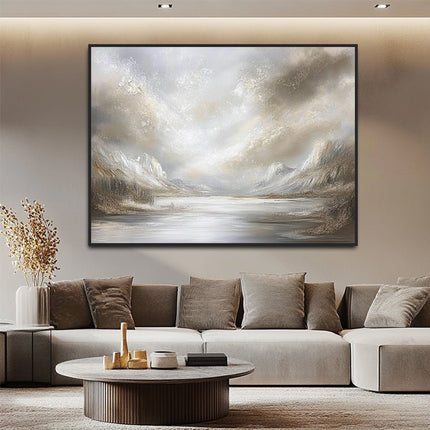 Fog Mountain Lake Landscape – Mural