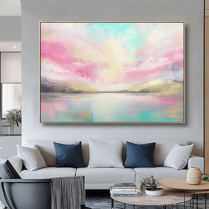 Pink Türkis Traumlandschaft – Wandkunst