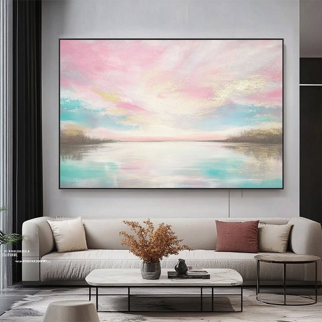Pink Türkis Traumlandschaft – Wandkunst