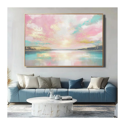 Pink Türkis Traumlandschaft – Wandkunst