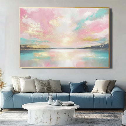 Pink Türkis Traumlandschaft – Wandkunst
