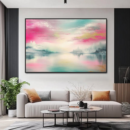 Pink Türkis Traumlandschaft – Wandkunst