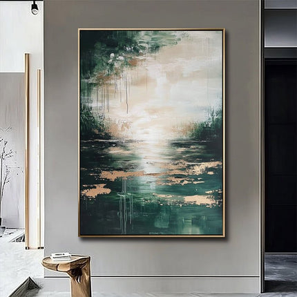Dark Green Gold Abstract – Wall Mural
