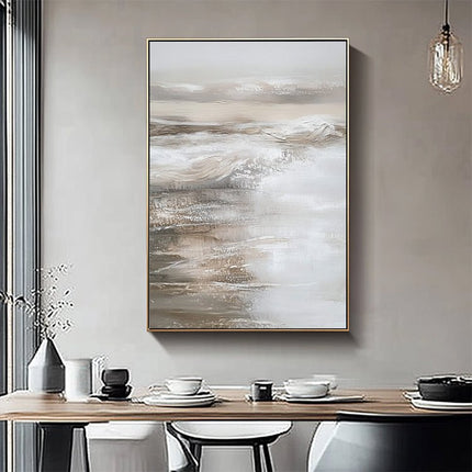 Beige Küste Abstrakt – Wandgemälde