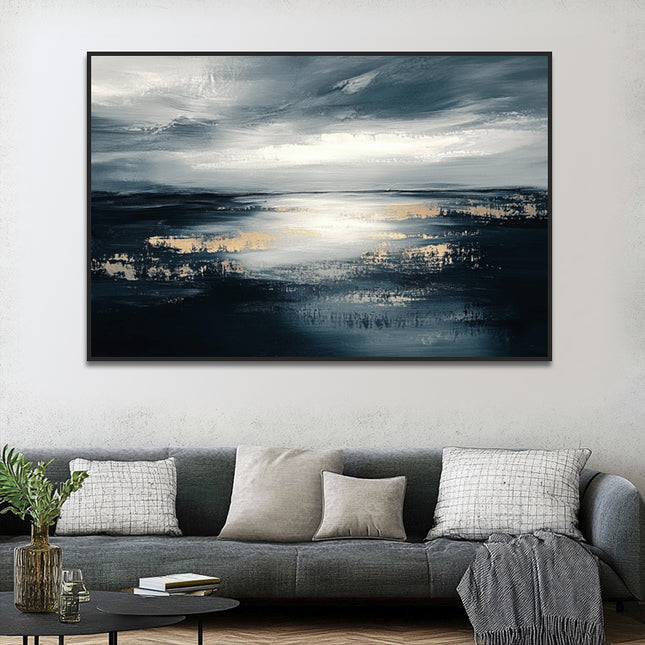 Dunkelblau Ozean Sonnenuntergang – Panorama
